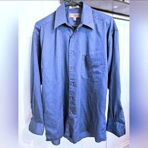 Croft & Barrow Steel Blue Dress Shirt  Size M Shimmer Very Good Condition
